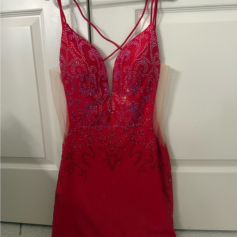 Glamorous Red Backless Homecoming Dress